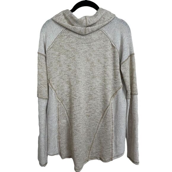 WE THE FREE Women's size XS Tan‎ Thin Knit Cowl Neck Long Sleeve Tunic Sweater - Picture 3 of 5